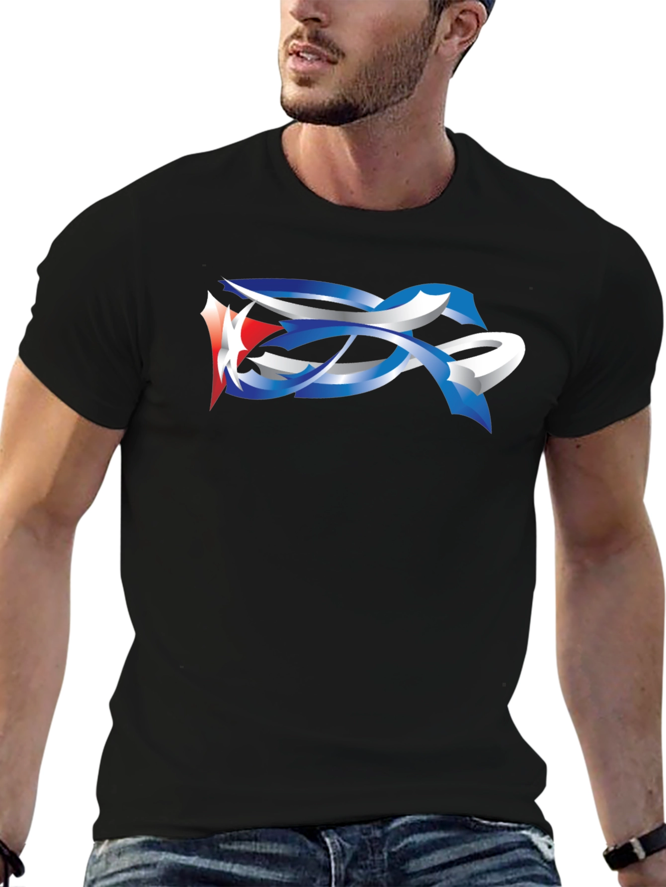 Abstract Graphic Tee - Mens Black T-Shirt