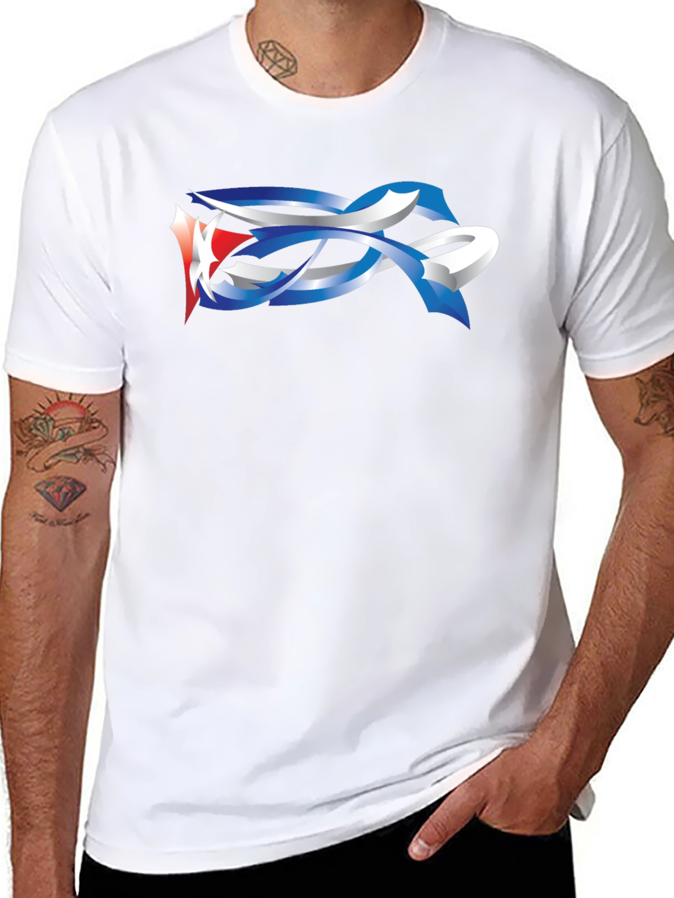 Abstract Graphic Tee - Mens Black T-Shirt