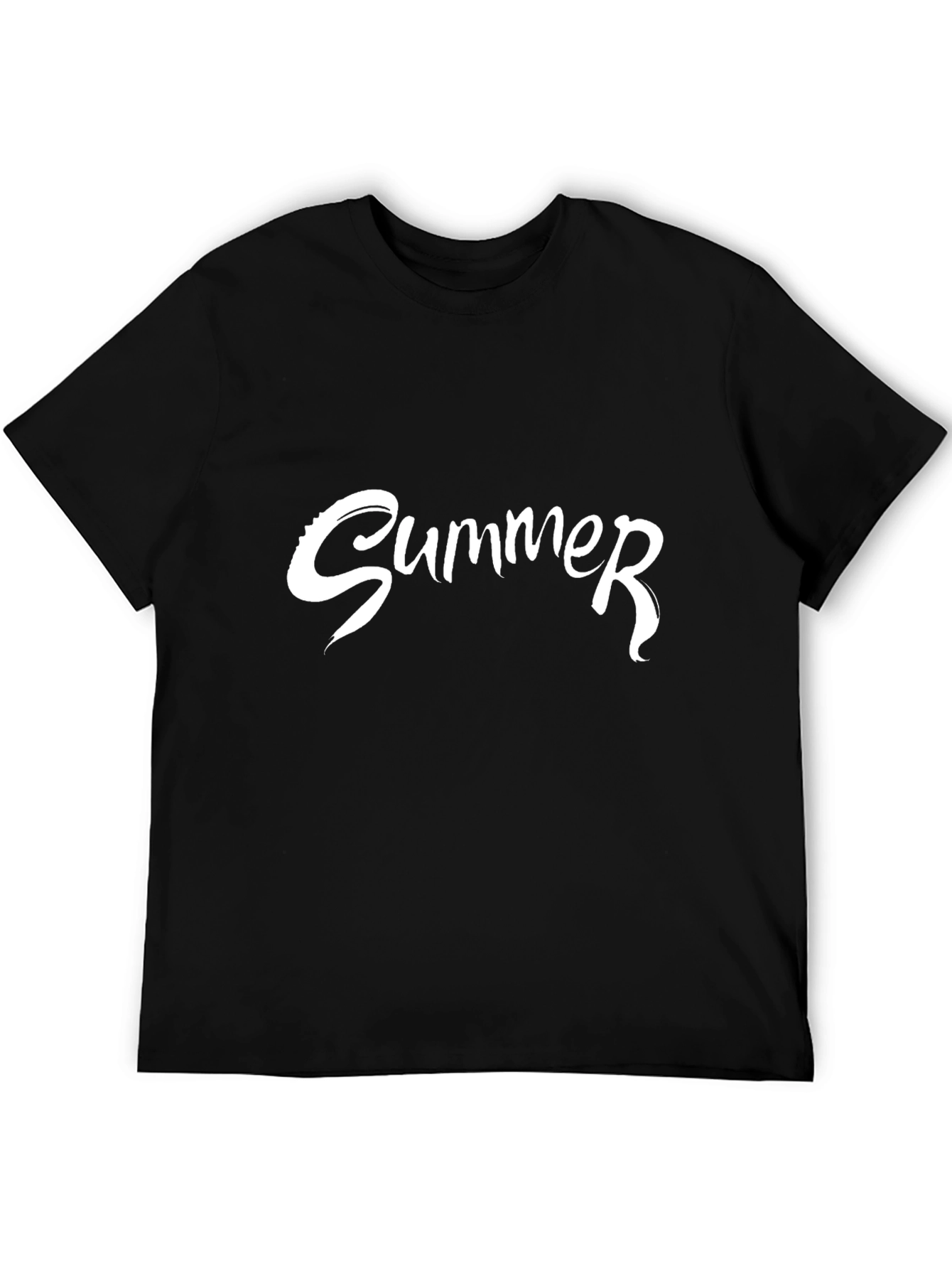 Summer Graphic Print Black T-Shirt