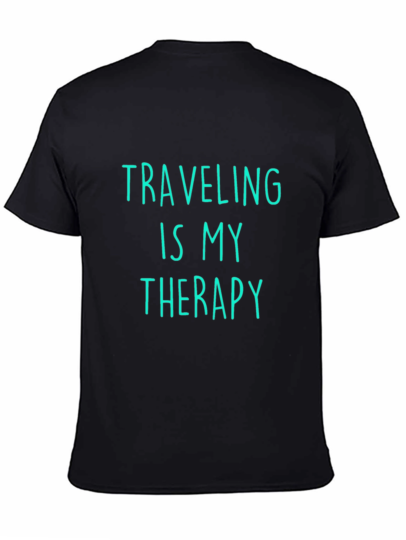 Traveling is My Therapy Black T-Shirt