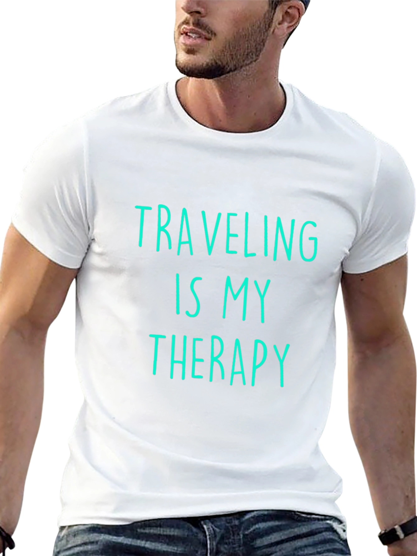Traveling is My Therapy Black T-Shirt