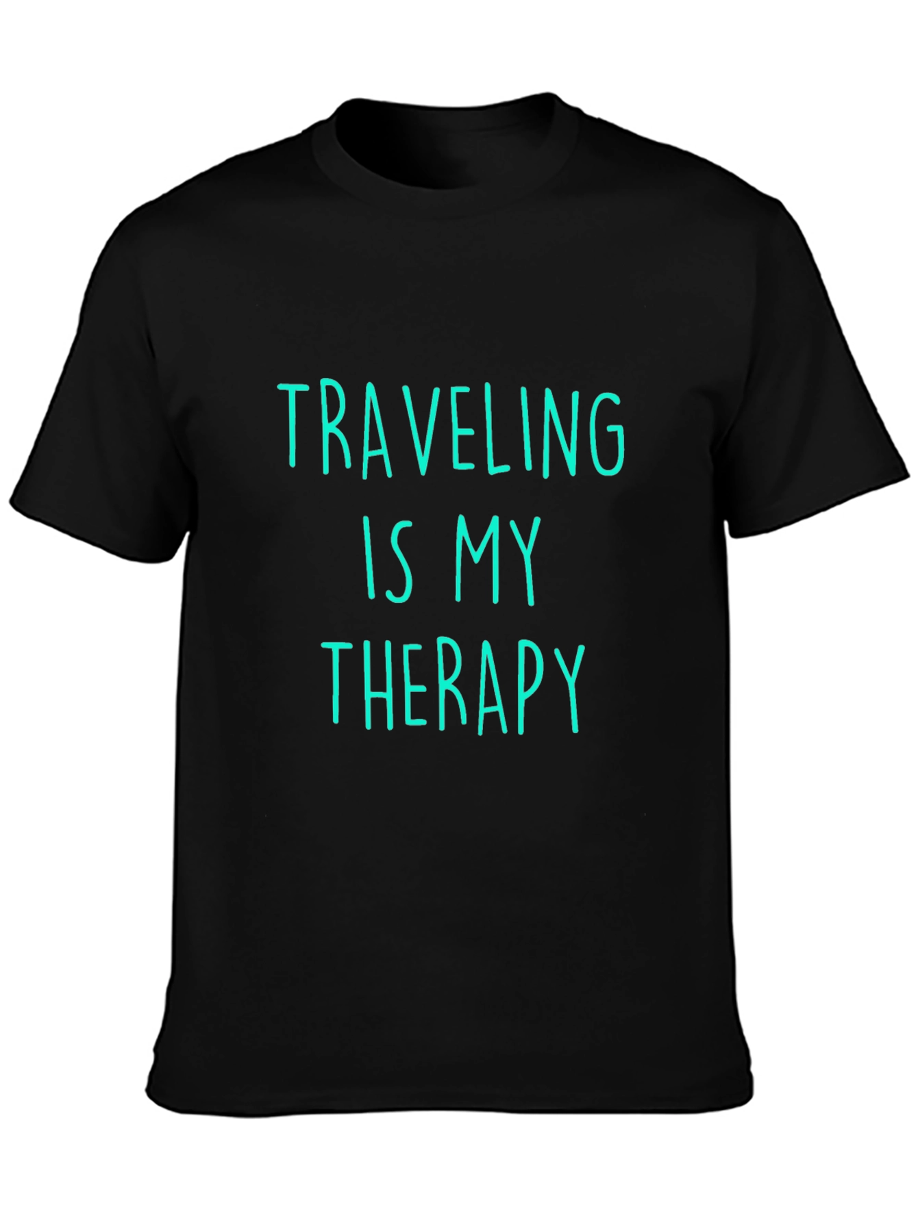 Traveling is My Therapy Black T-Shirt