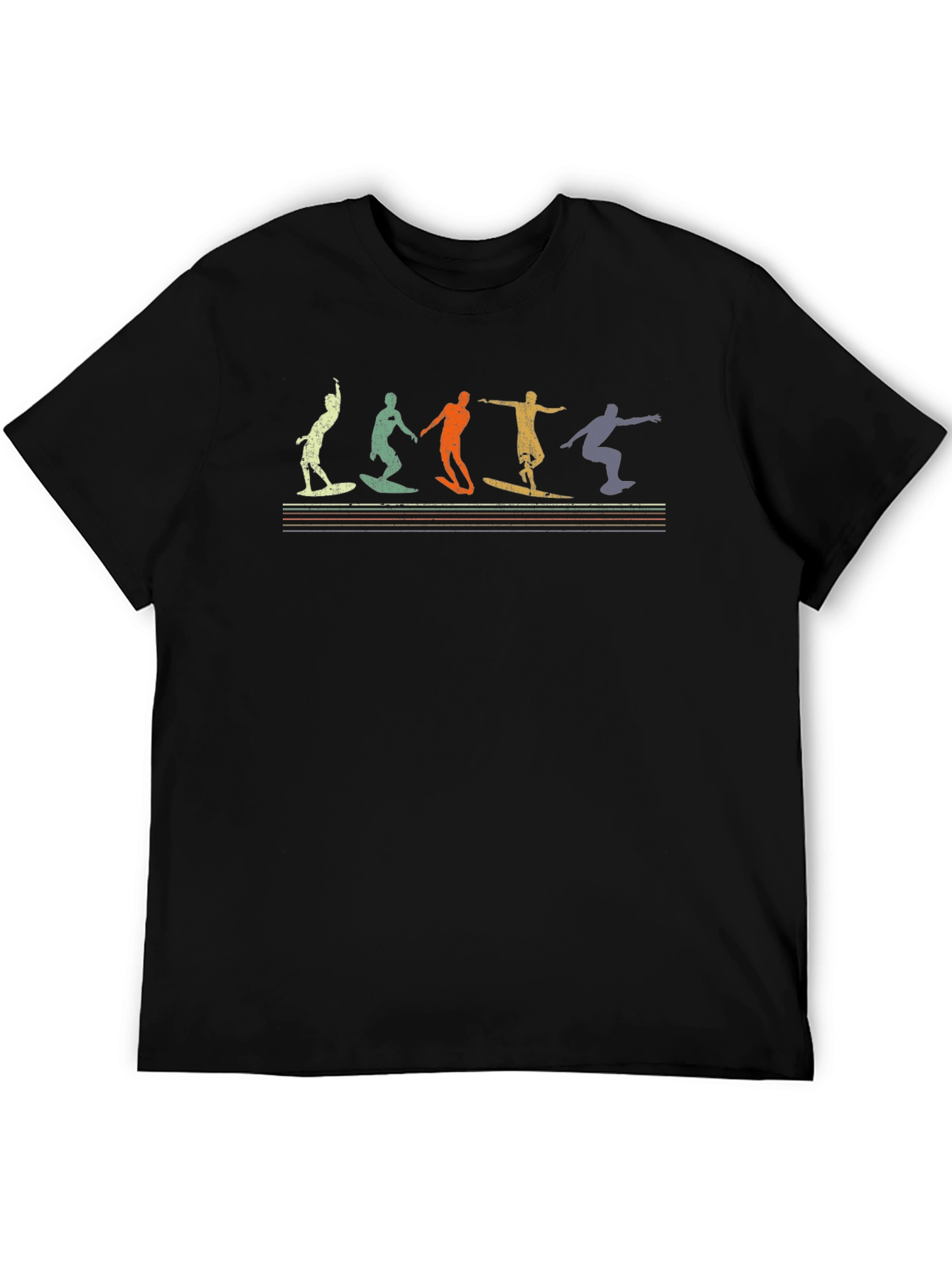 Retro Surfing T-Shirt - Black