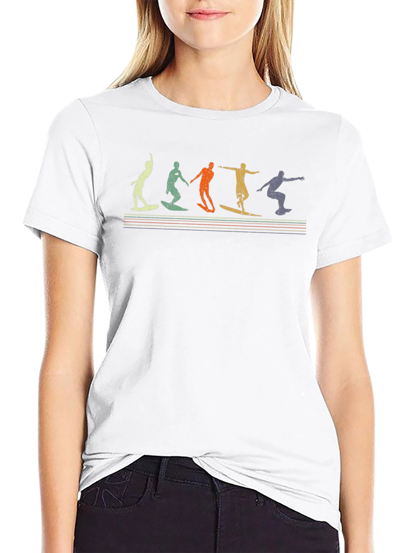 Retro Surfing T-Shirt - Black