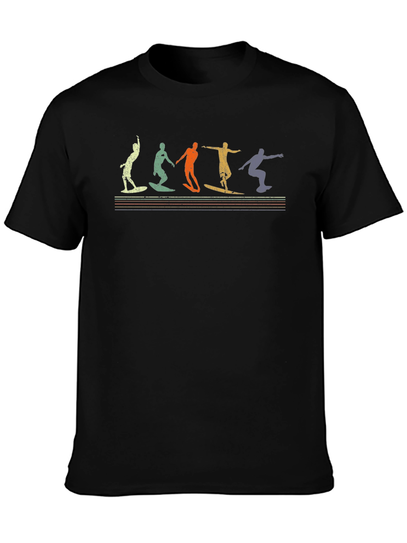 Retro Surfing T-Shirt - Black