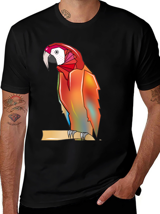 Geometric Parrot Graphic T-Shirt