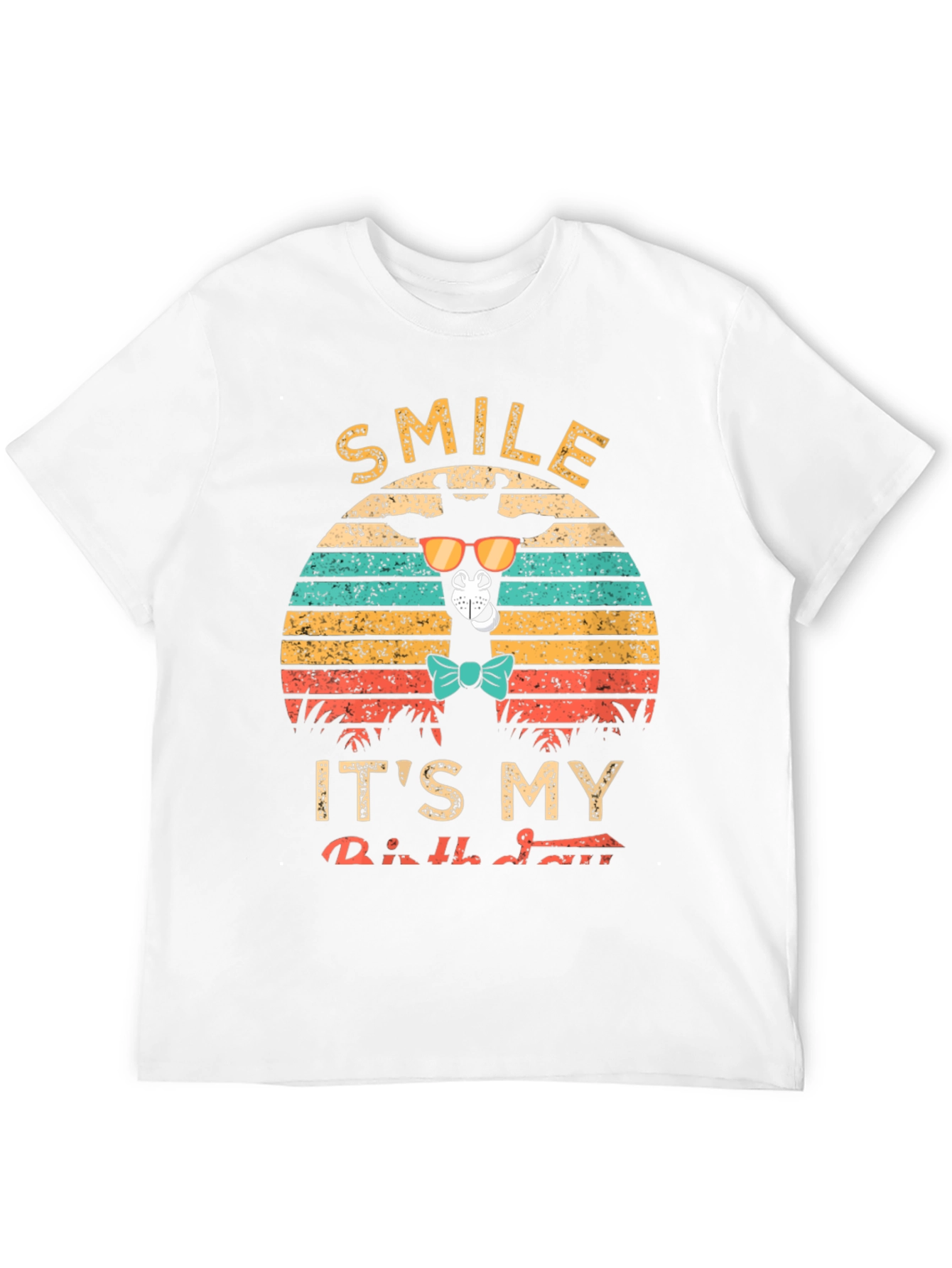 Smile Its My Birthday Giraffe Retro T-Shirt