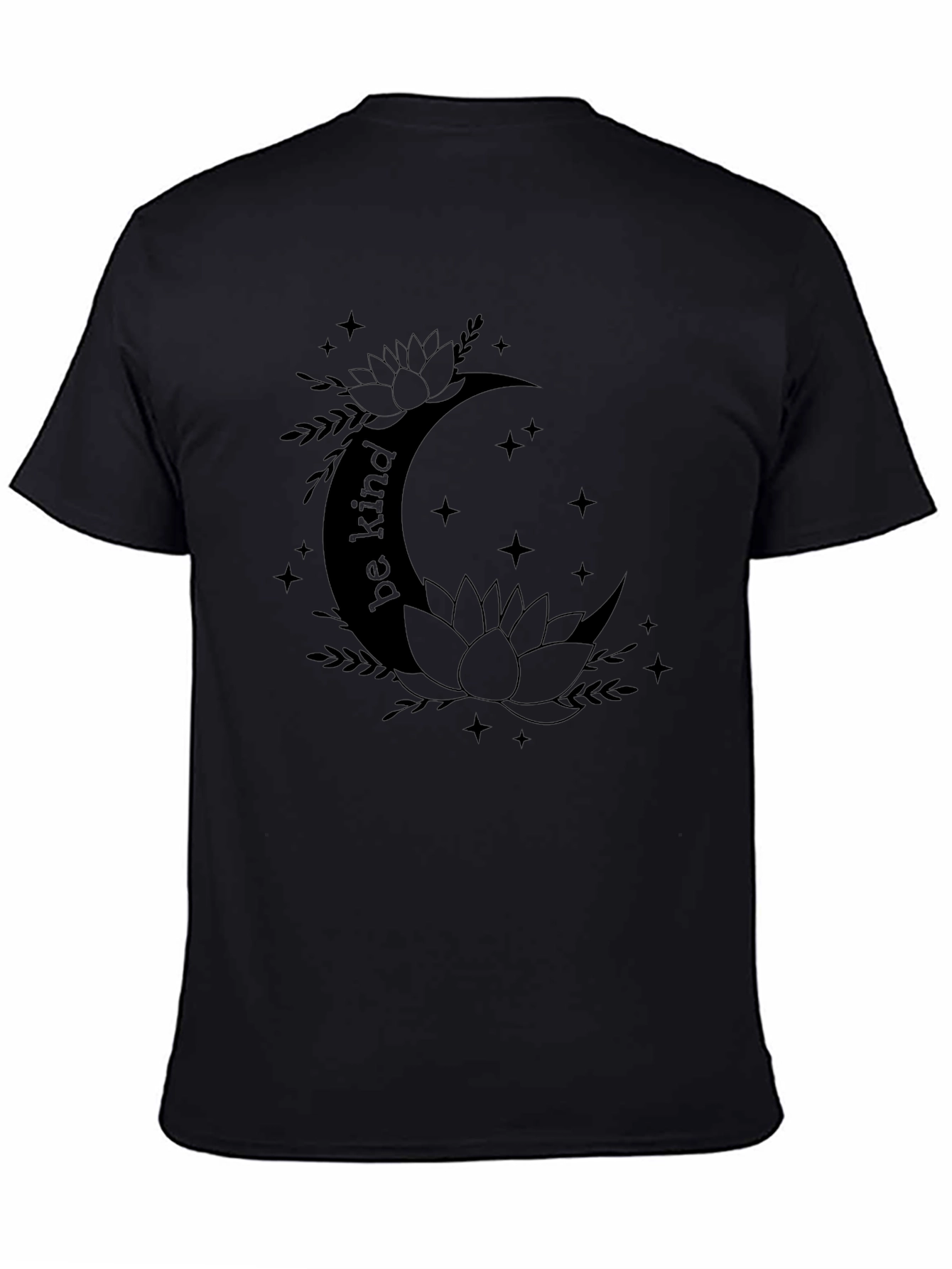 Be Kind Moon & Lotus Graphic Tee - Black