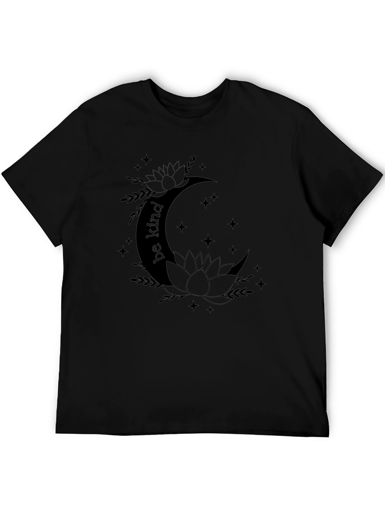 Be Kind Moon & Lotus Graphic Tee - Black