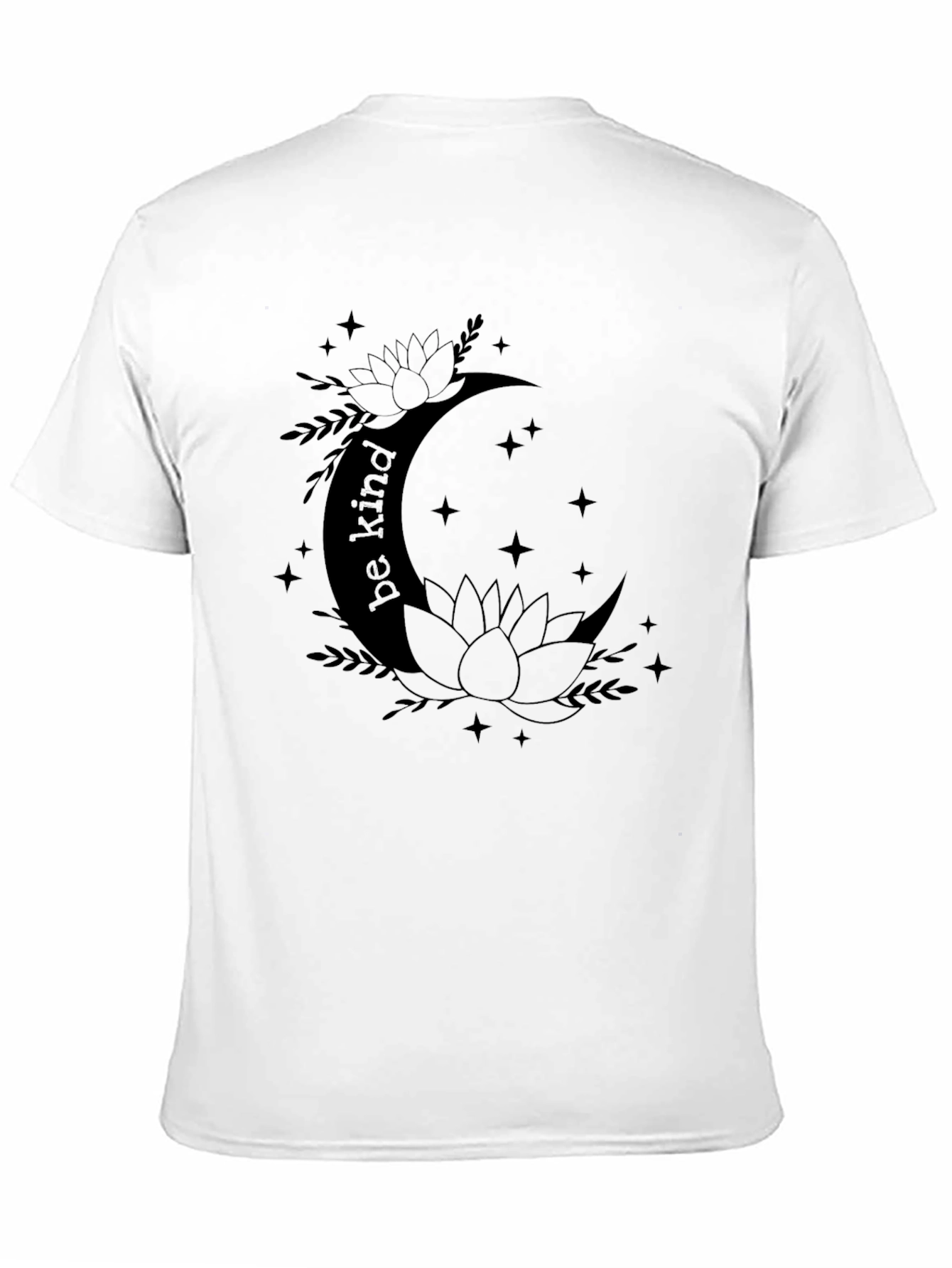 Be Kind Moon & Lotus Graphic Tee - Black