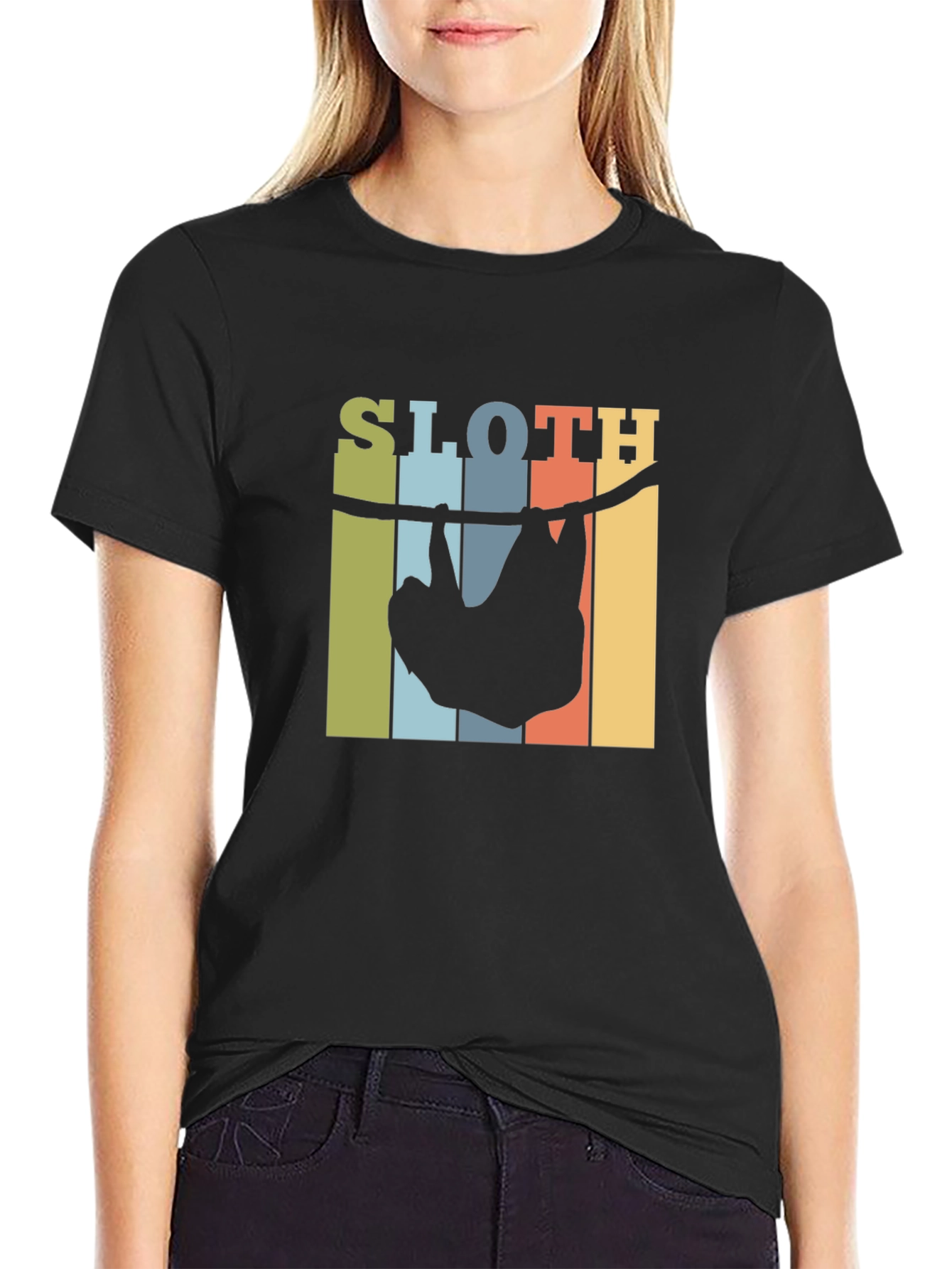 Retro Sloth Hanging T-Shirt - Comfy Cotton Tee