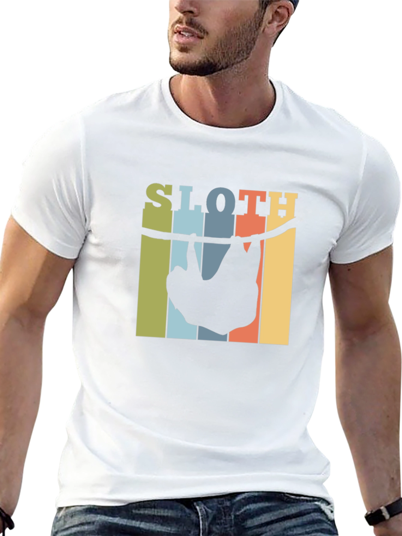 Retro Sloth Hanging T-Shirt - Comfy Cotton Tee