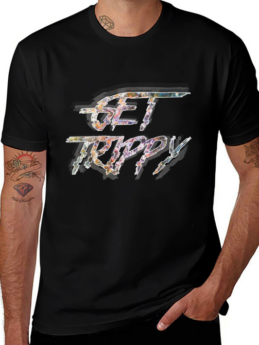 Get Trippy Graphic T-Shirt - Premium Black Tee