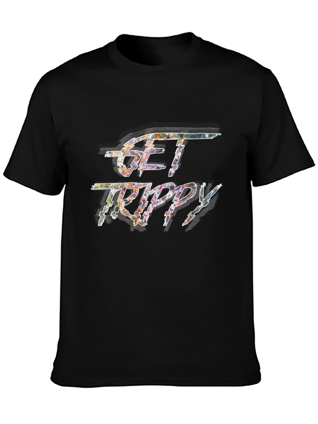 Get Trippy Graphic T-Shirt - Premium Black Tee