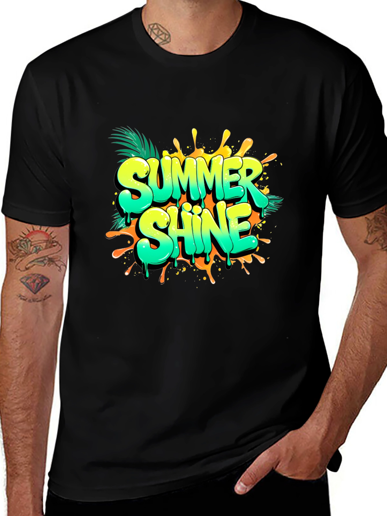 Summer Shine Black Graphic Tee