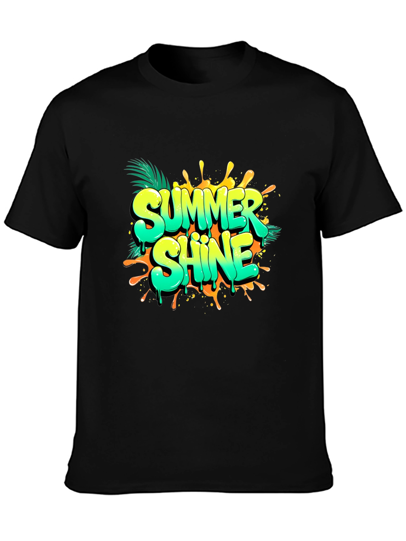 Summer Shine Black Graphic Tee
