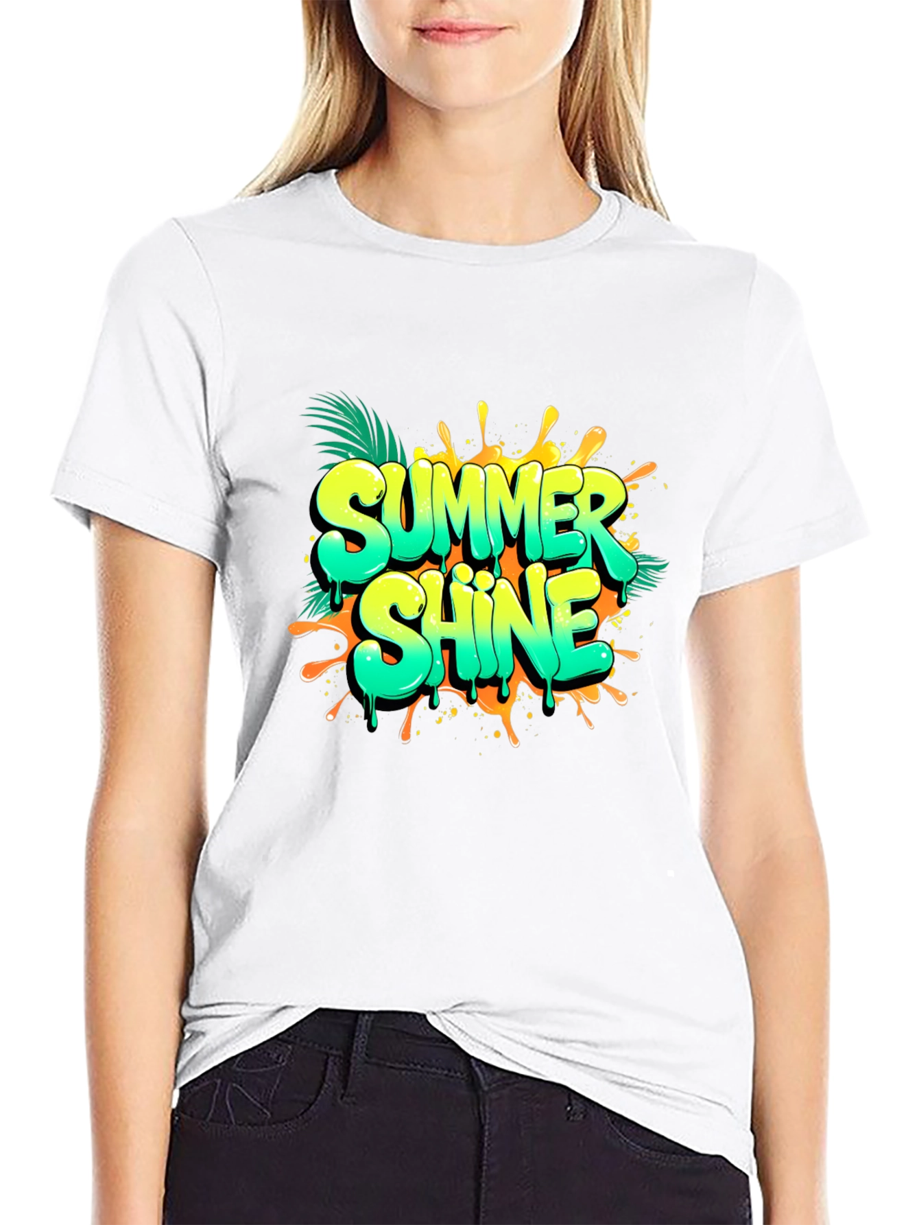 Summer Shine Black Graphic Tee