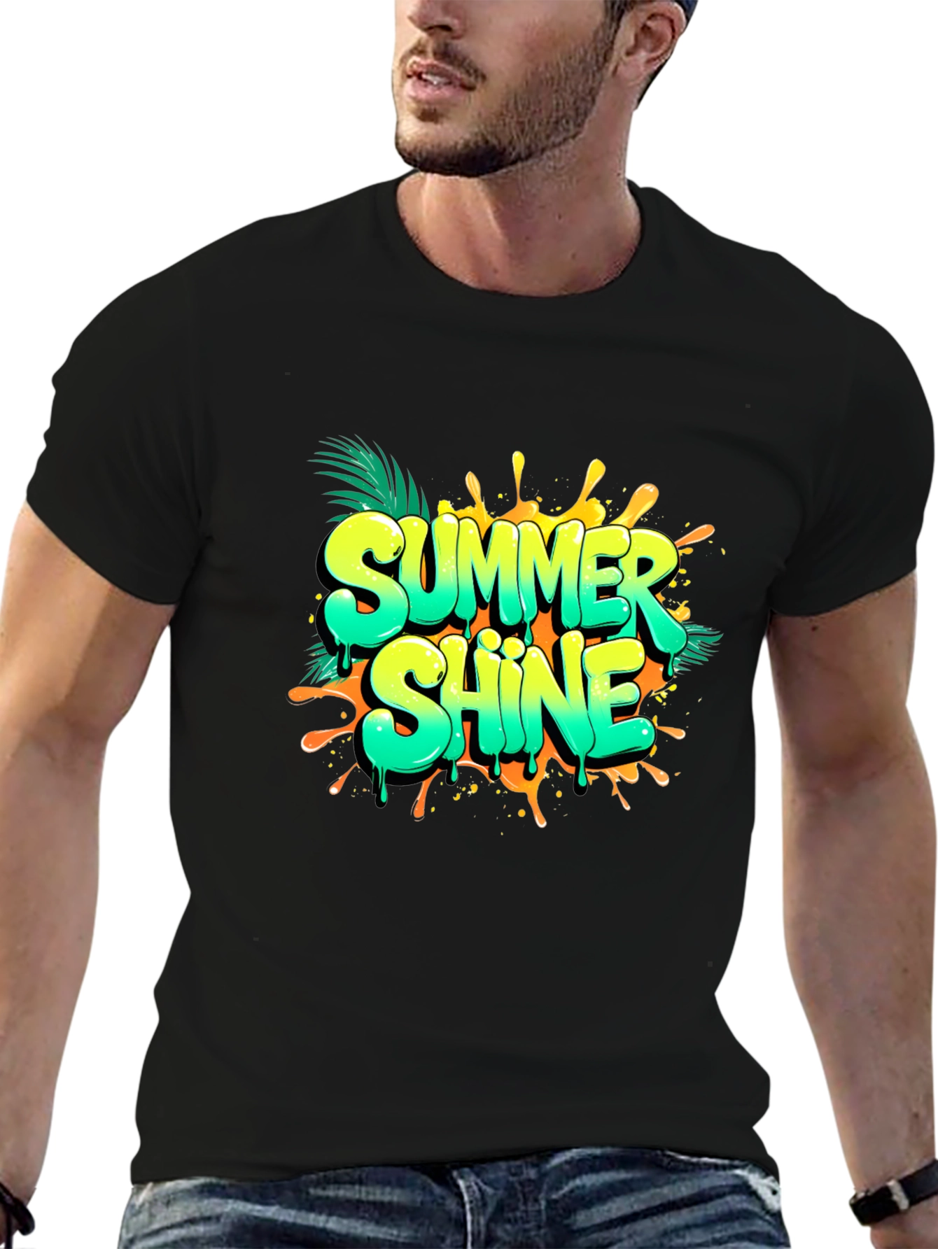 Summer Shine Black Graphic Tee