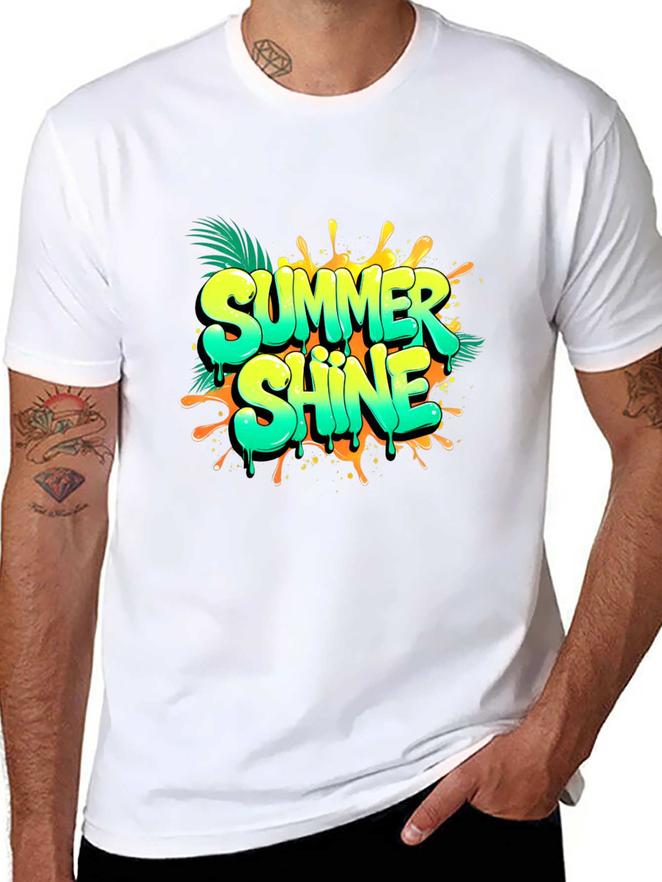 Summer Shine Black Graphic Tee