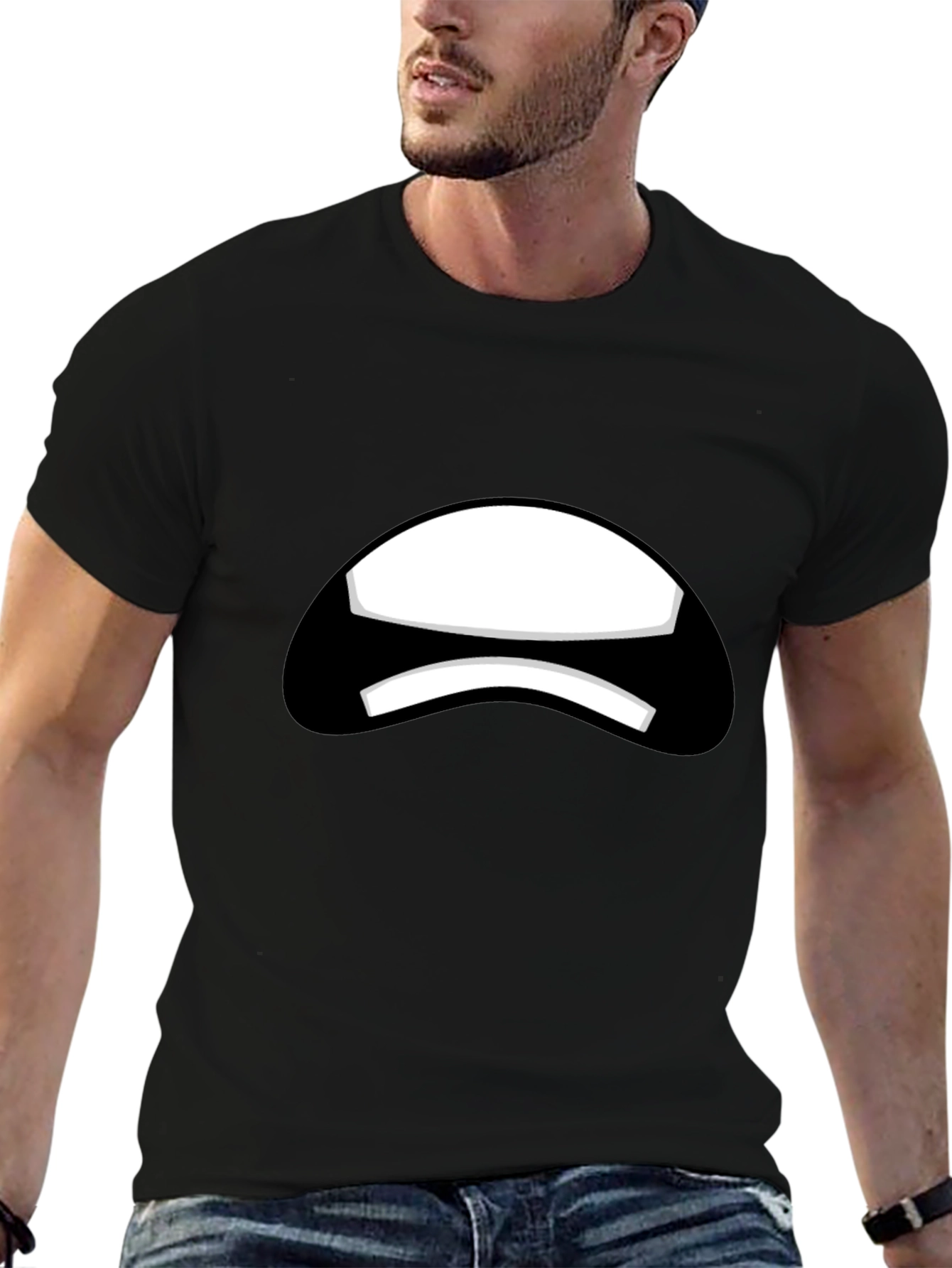 Sad Face Black T-Shirt Graphic Tee