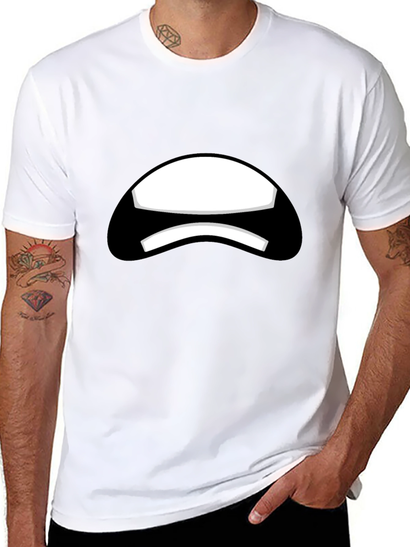 Sad Face Black T-Shirt Graphic Tee