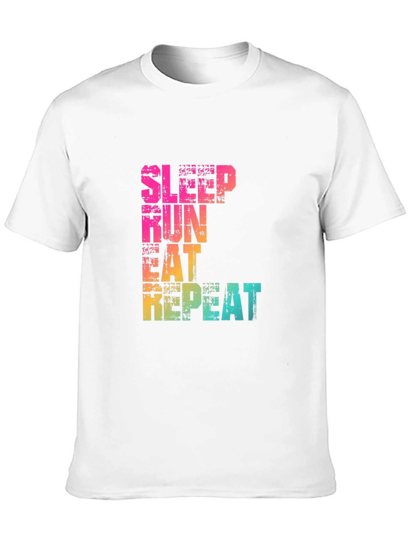 Sleep Run Eat Repeat Graphic T-Shirt - Fitness Design