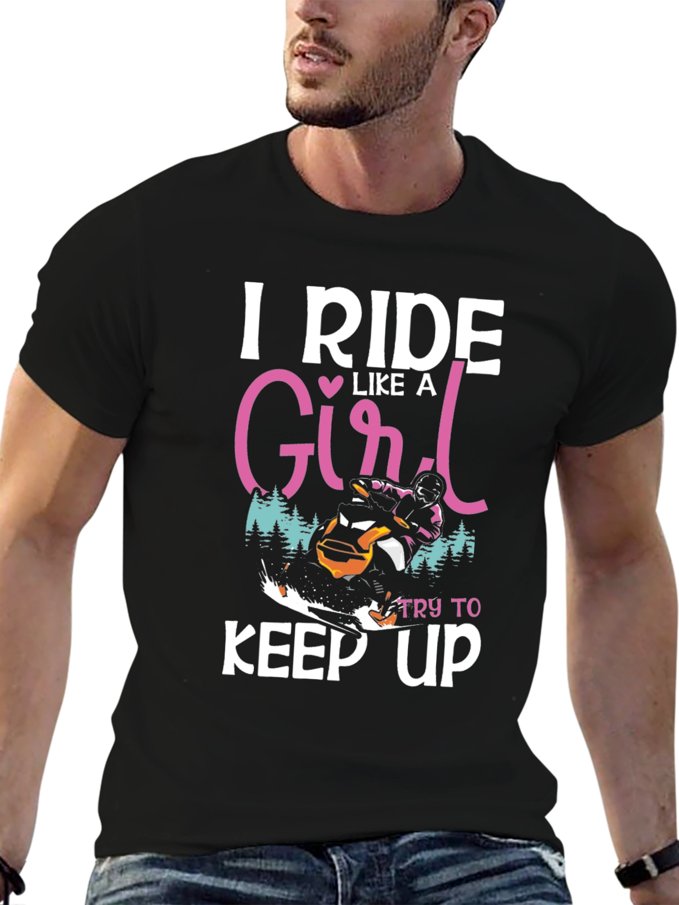 I Ride Like A Girl T-Shirt Snowmobile