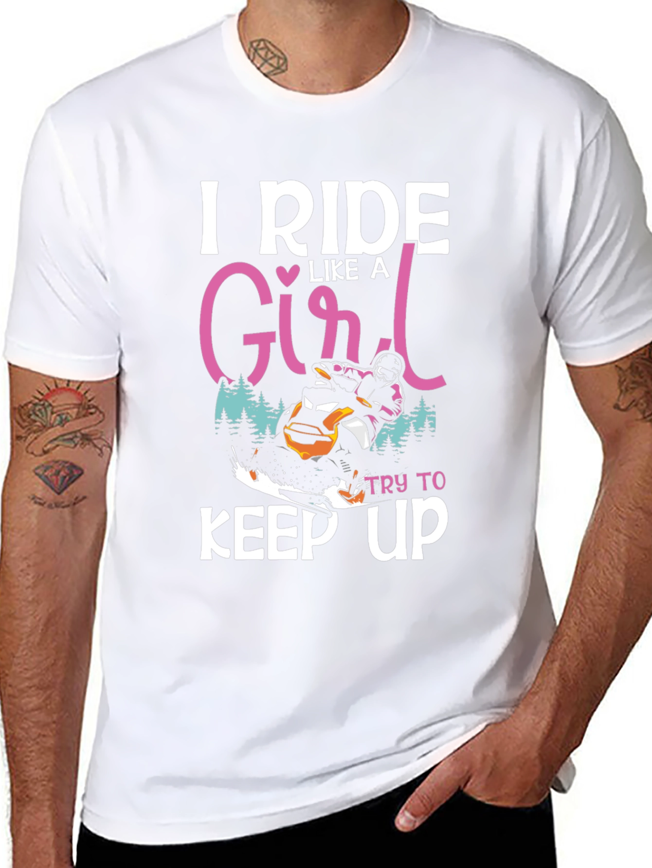 I Ride Like A Girl T-Shirt Snowmobile
