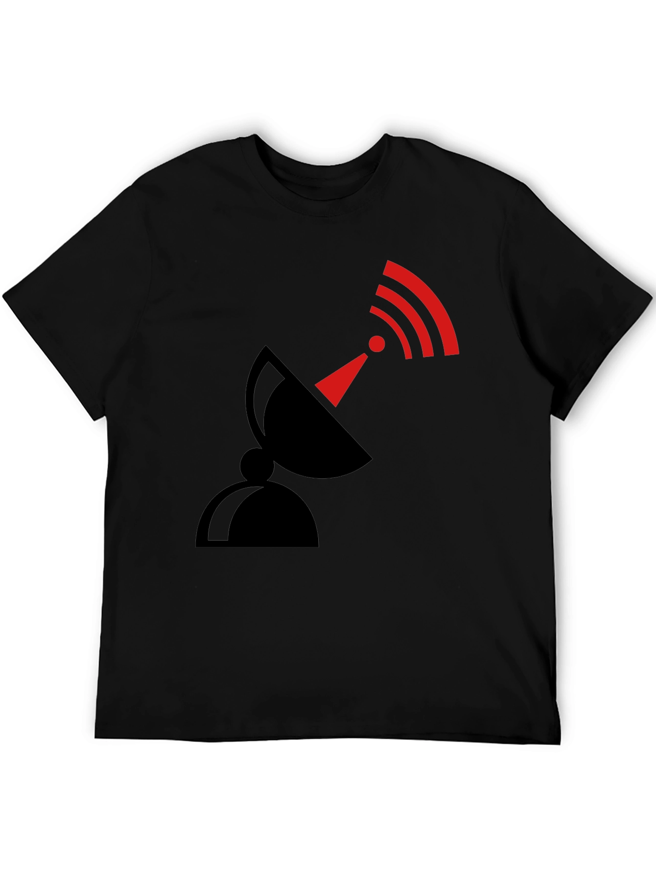 Satellite Dish Graphic T-Shirt - Black