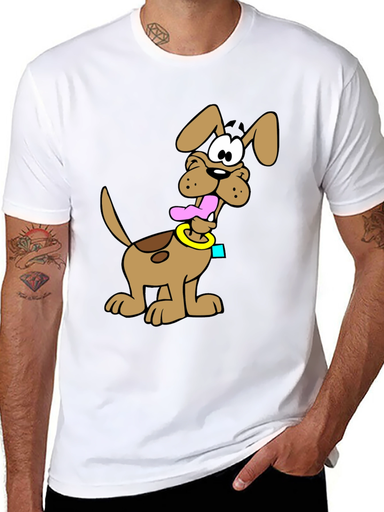 Cartoon Dog Graphic T-Shirt