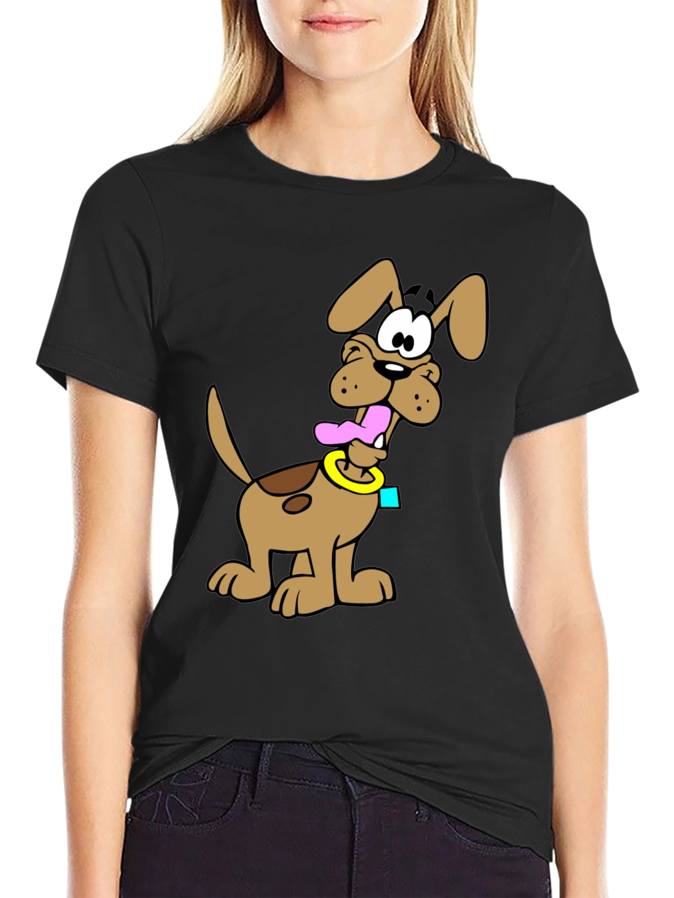 Cartoon Dog Graphic T-Shirt