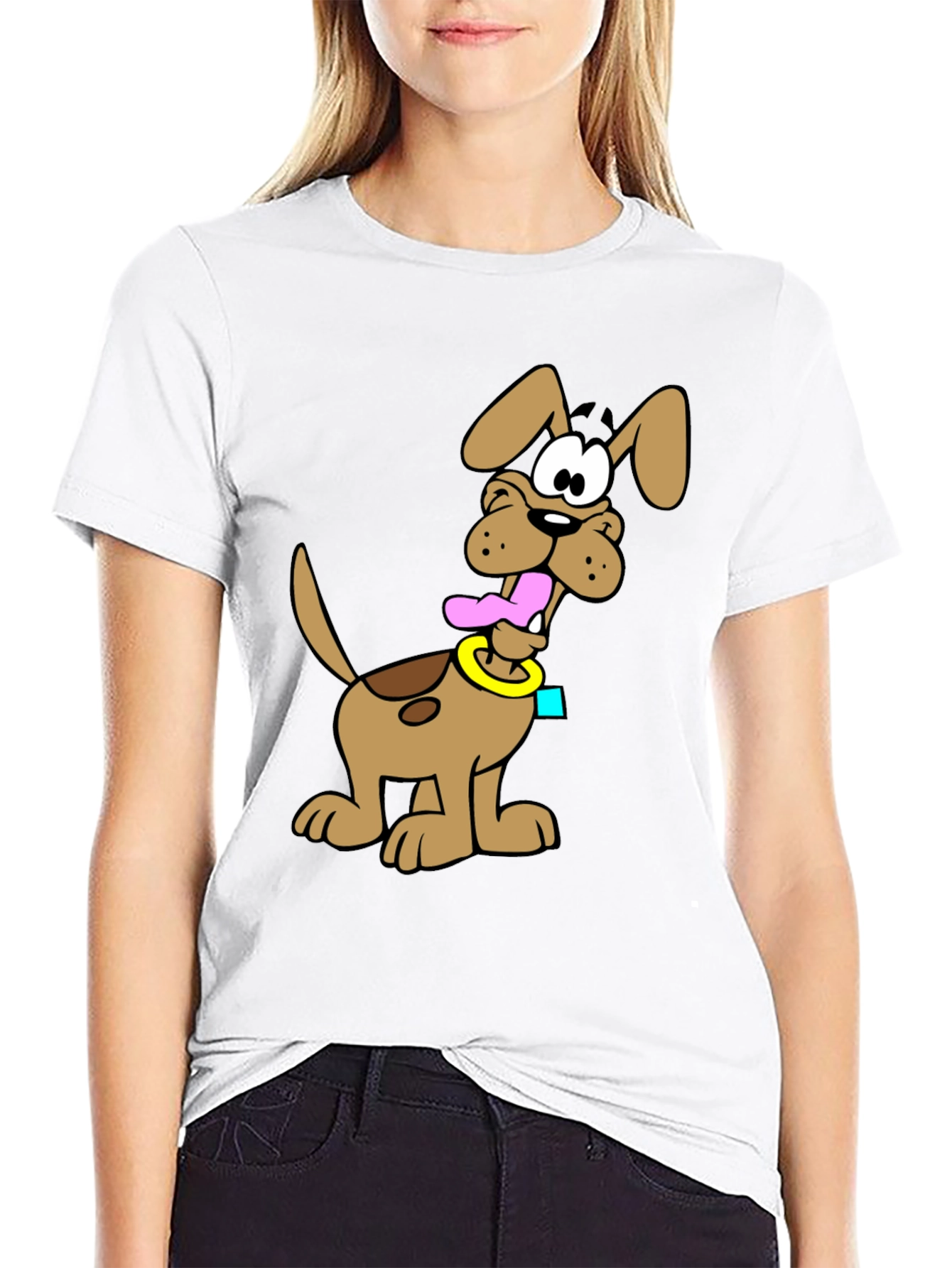 Cartoon Dog Graphic T-Shirt