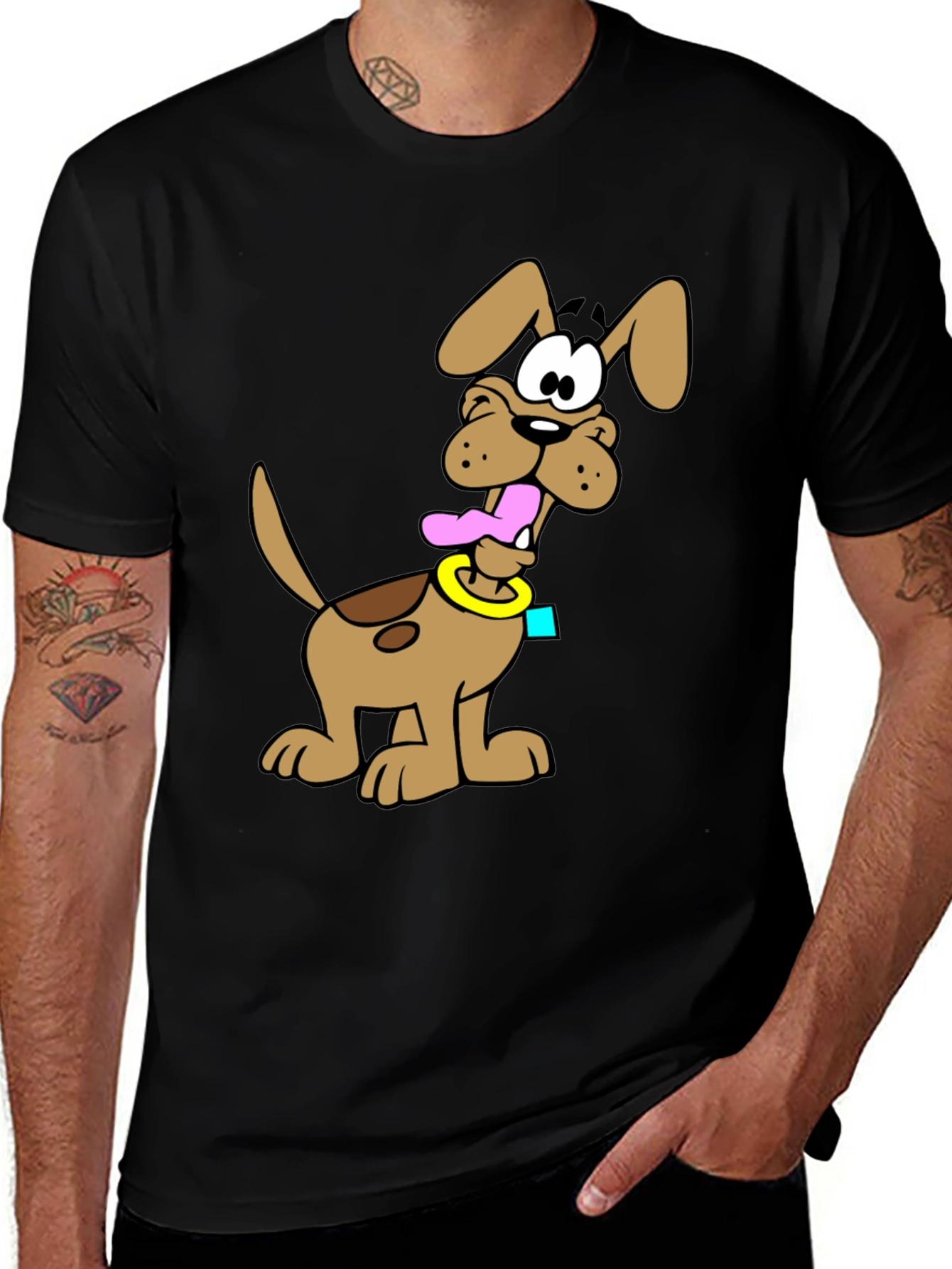 Cartoon Dog Graphic T-Shirt