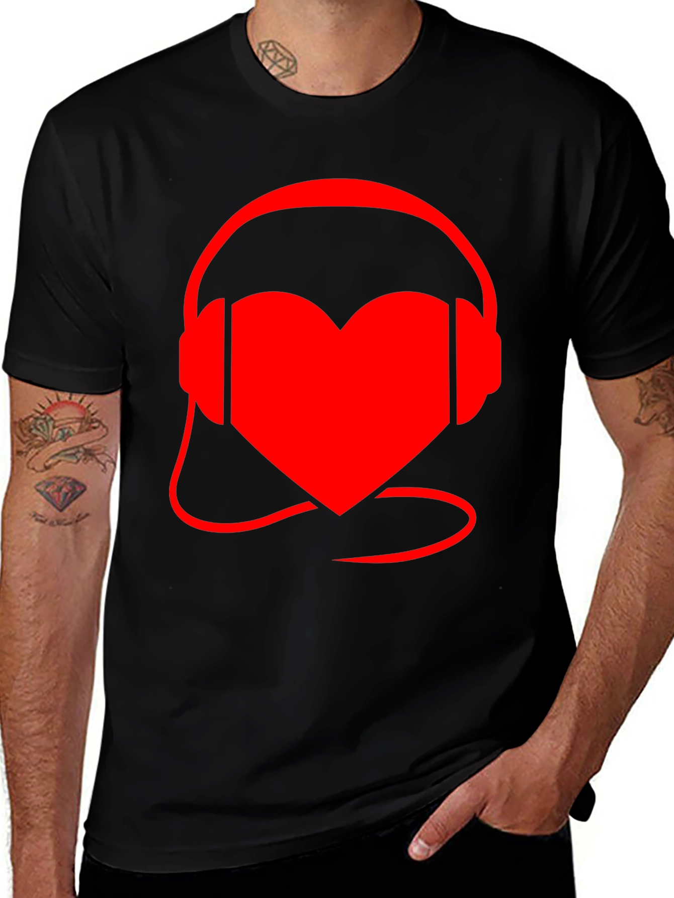 Heart Headphones Graphic Tee