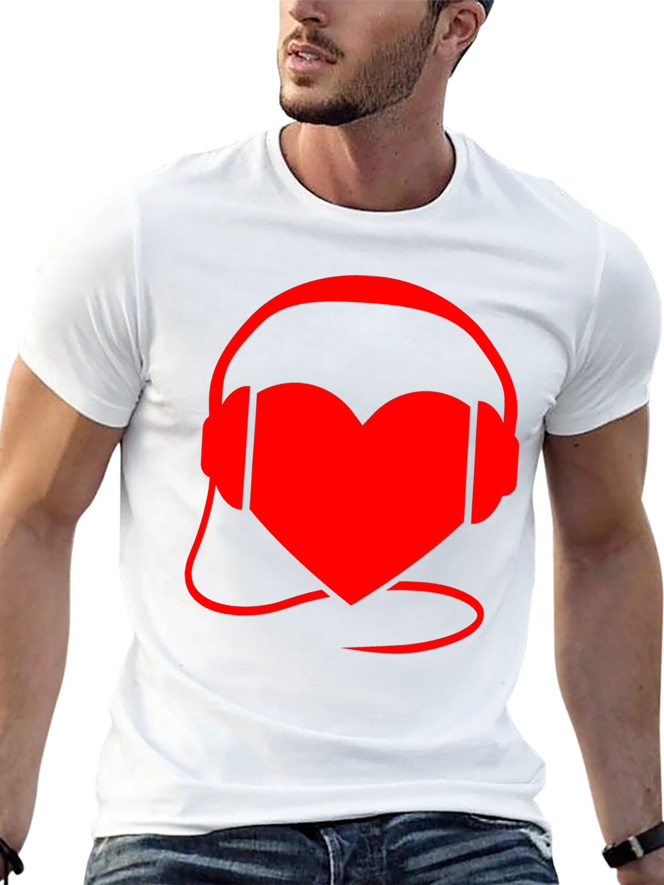 Heart Headphones Graphic Tee