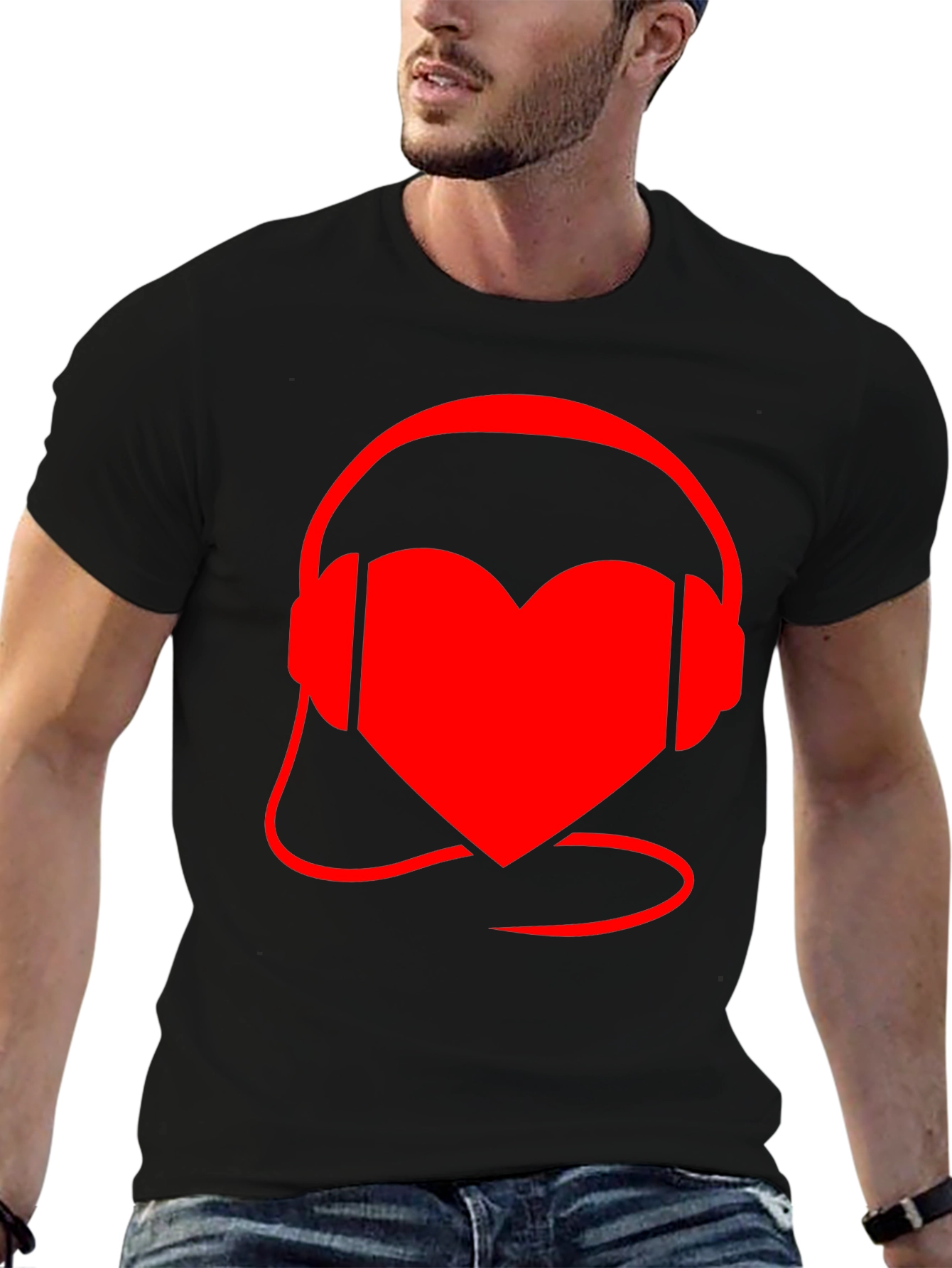 Heart Headphones Graphic Tee