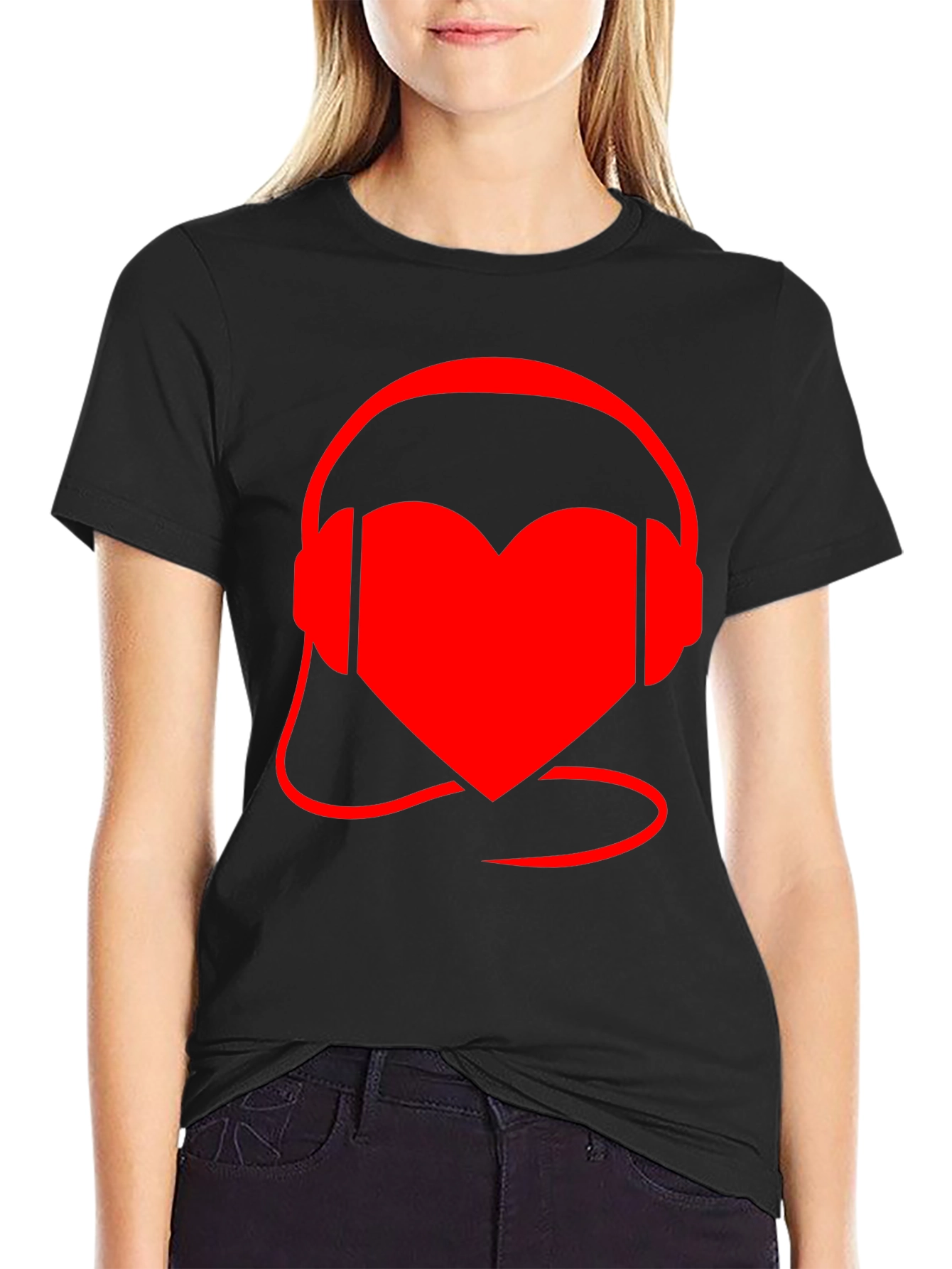 Heart Headphones Graphic Tee
