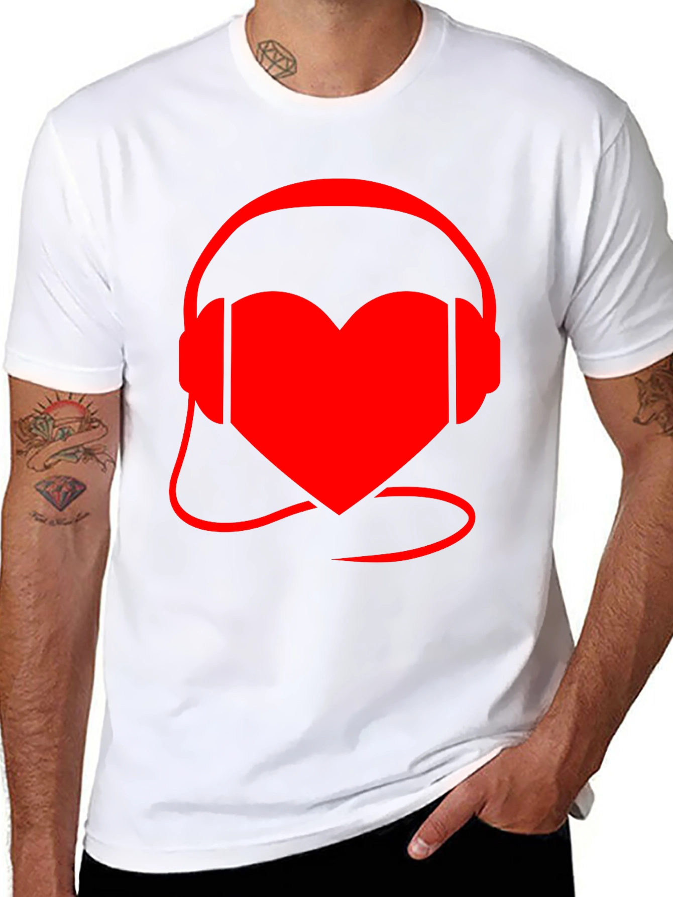 Heart Headphones Graphic Tee