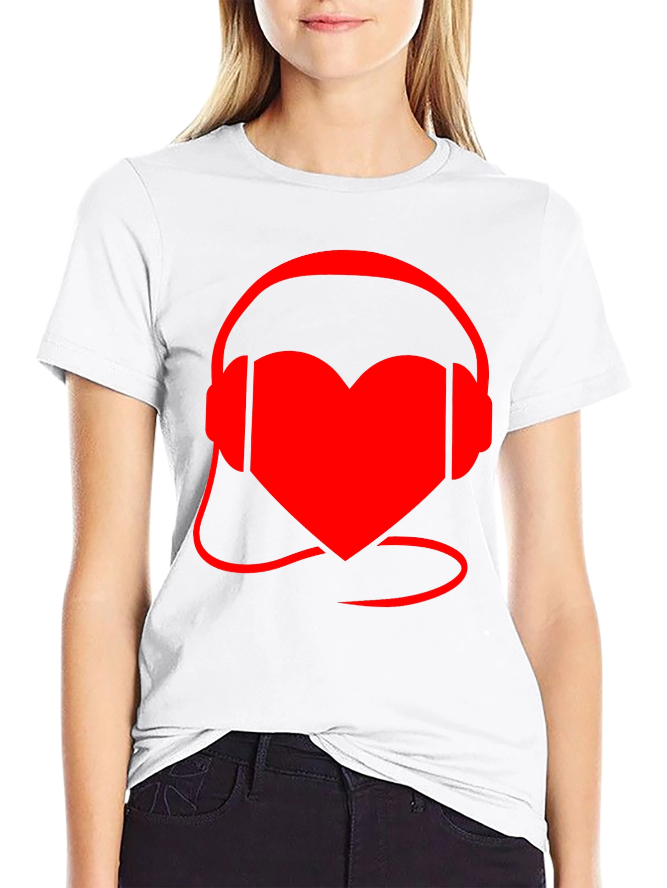 Heart Headphones Graphic Tee