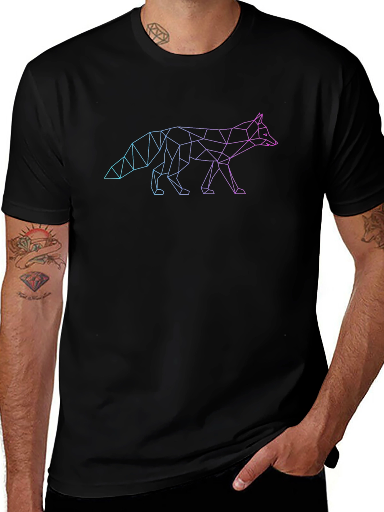 Geometric Fox Graphic T-Shirt