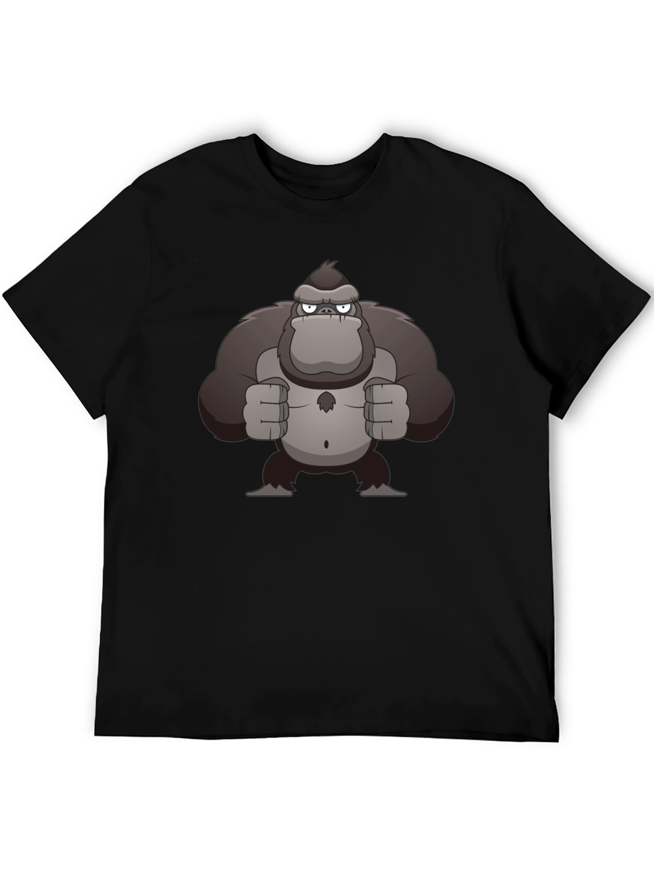 Cartoon Gorilla Graphic T-Shirt - Black