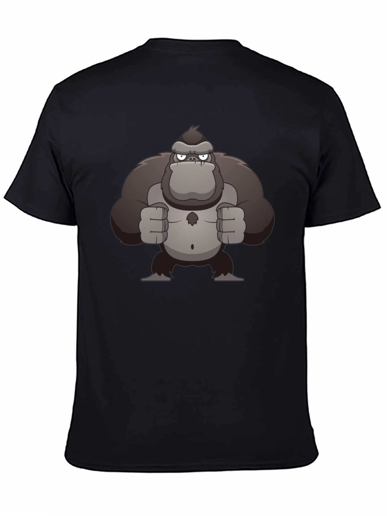 Cartoon Gorilla Graphic T-Shirt - Black