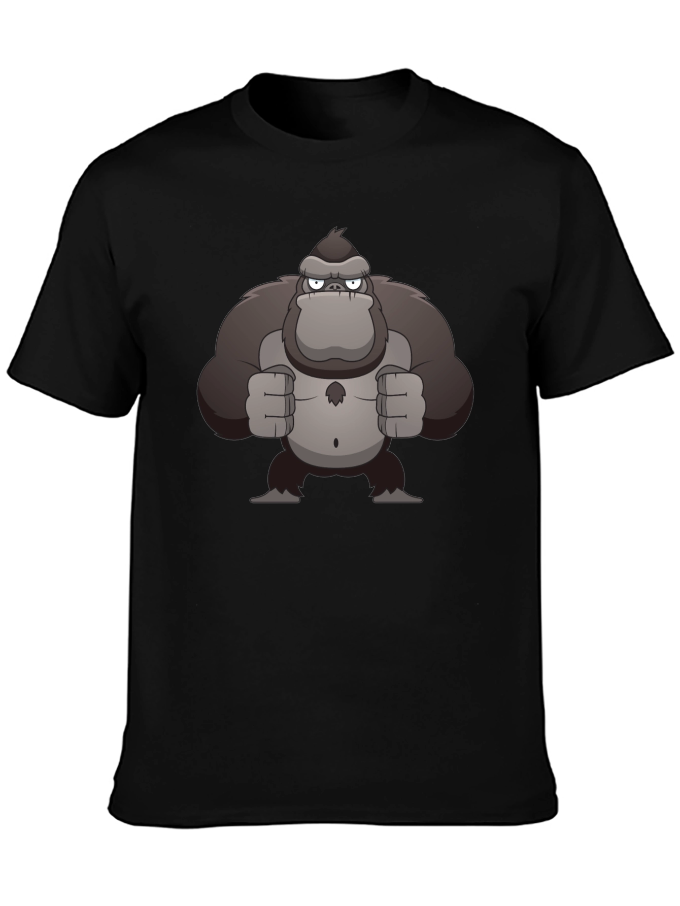 Cartoon Gorilla Graphic T-Shirt - Black
