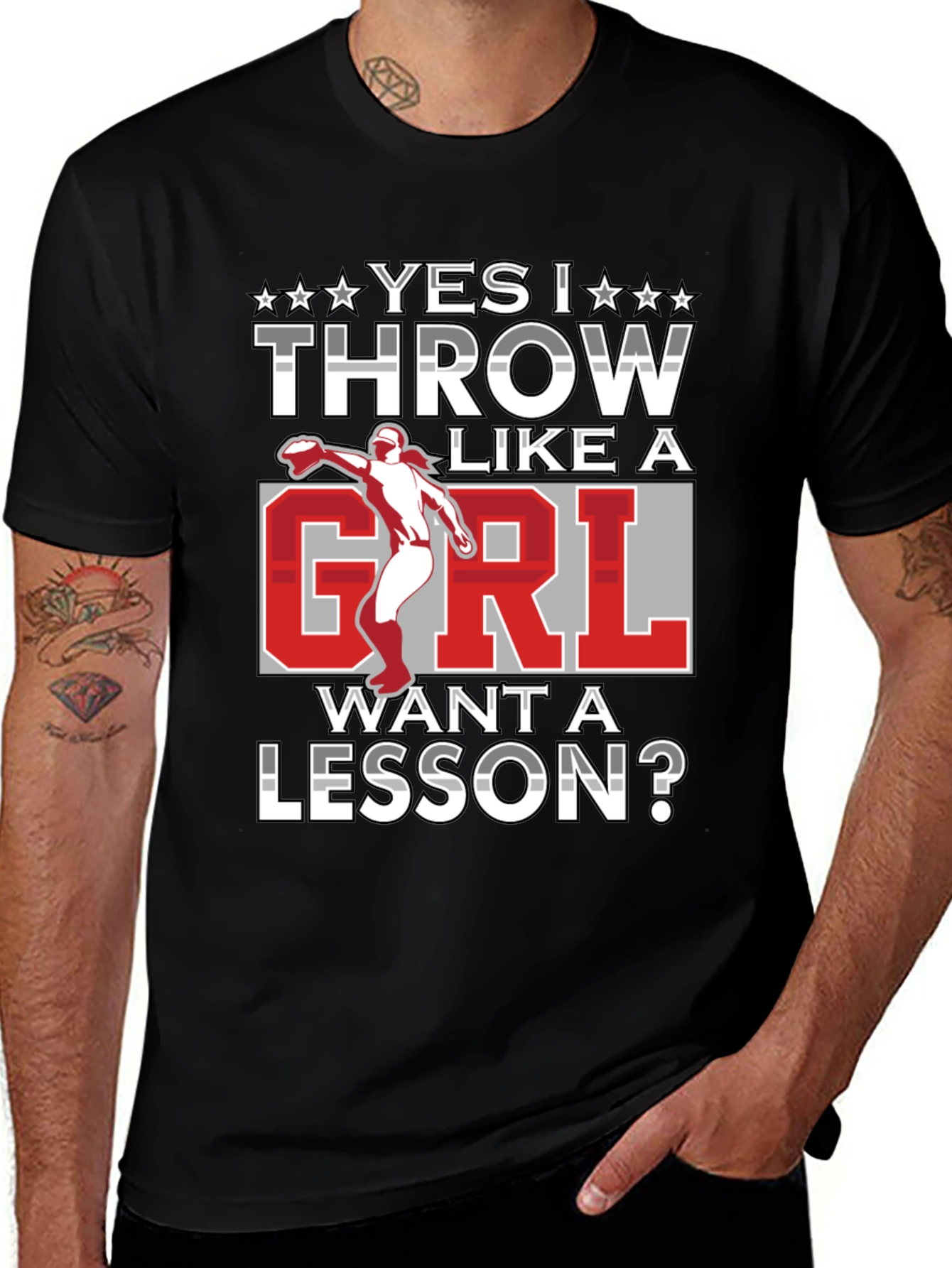 Yes I Throw Like A Girl Funny T-Shirt