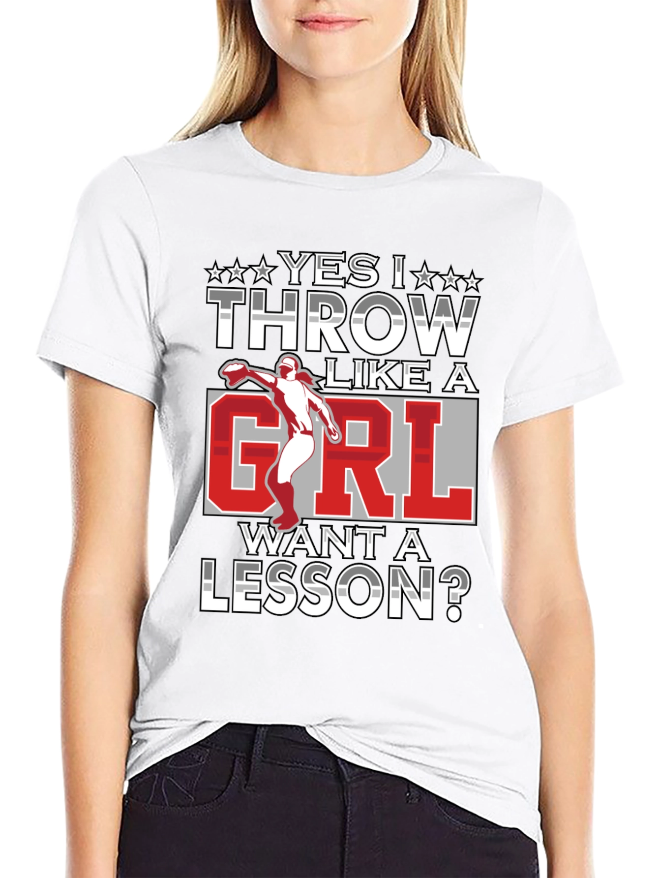 Yes I Throw Like A Girl Funny T-Shirt