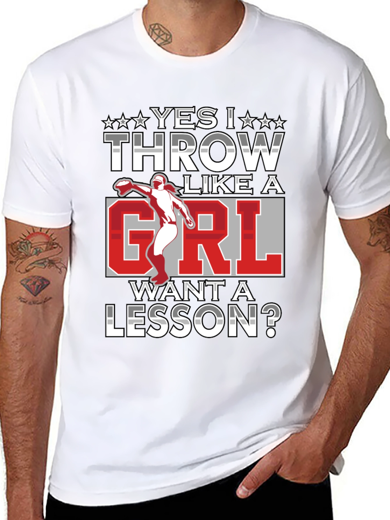 Yes I Throw Like A Girl Funny T-Shirt