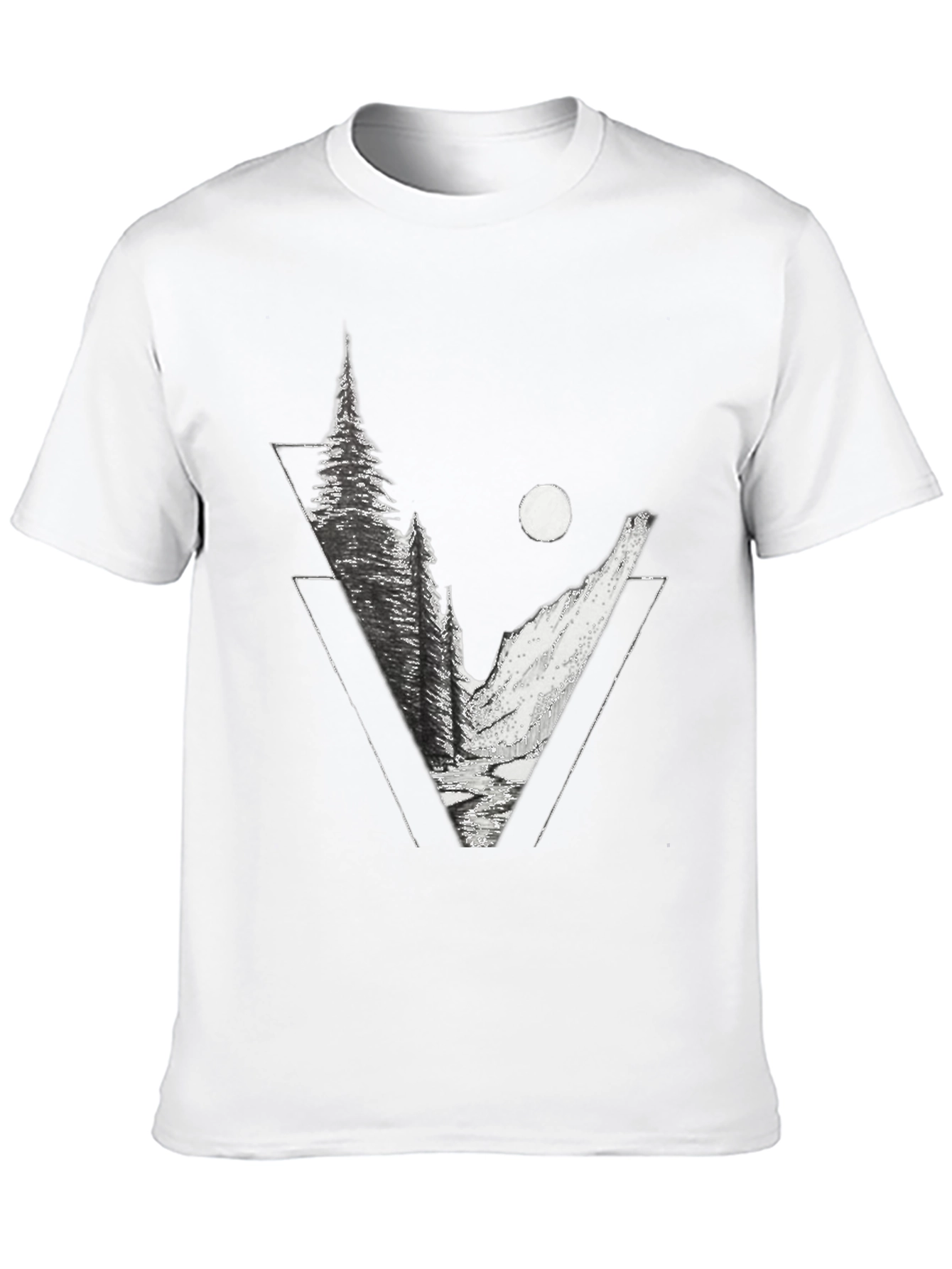 Geometric Mountain T-Shirt - Nature Inspired Graphic Tee