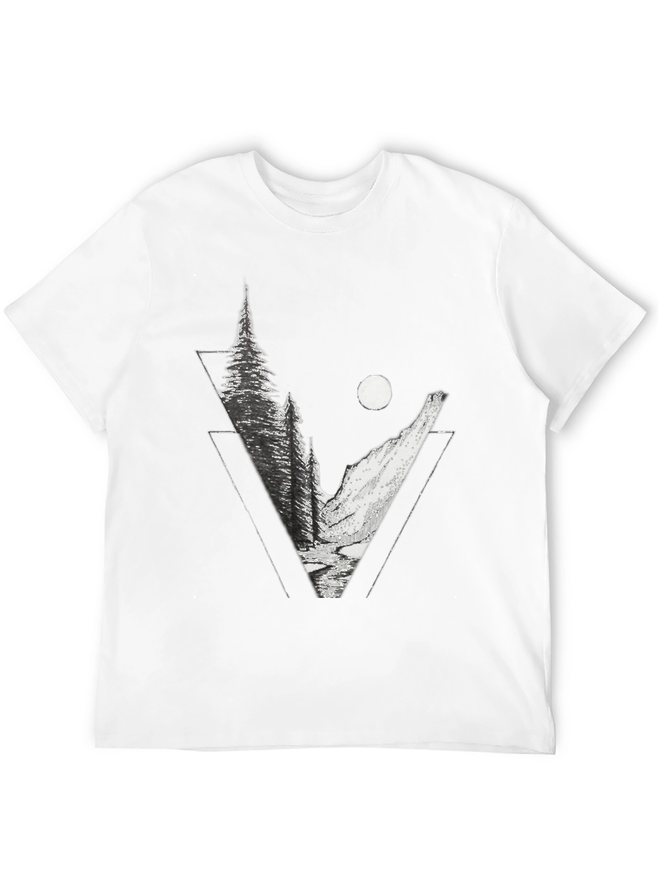 Geometric Mountain T-Shirt - Nature Inspired Graphic Tee