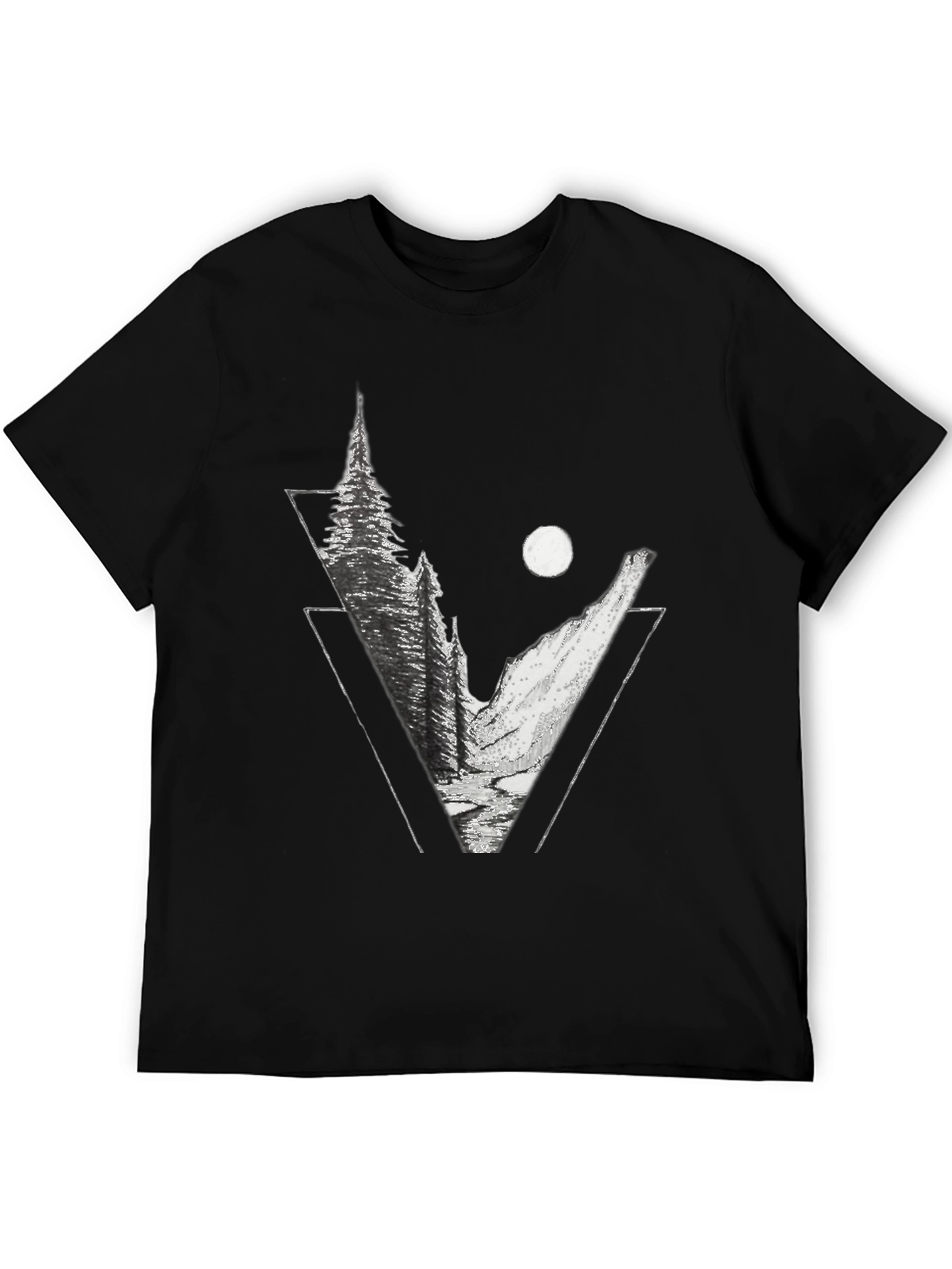 Geometric Mountain T-Shirt - Nature Inspired Graphic Tee