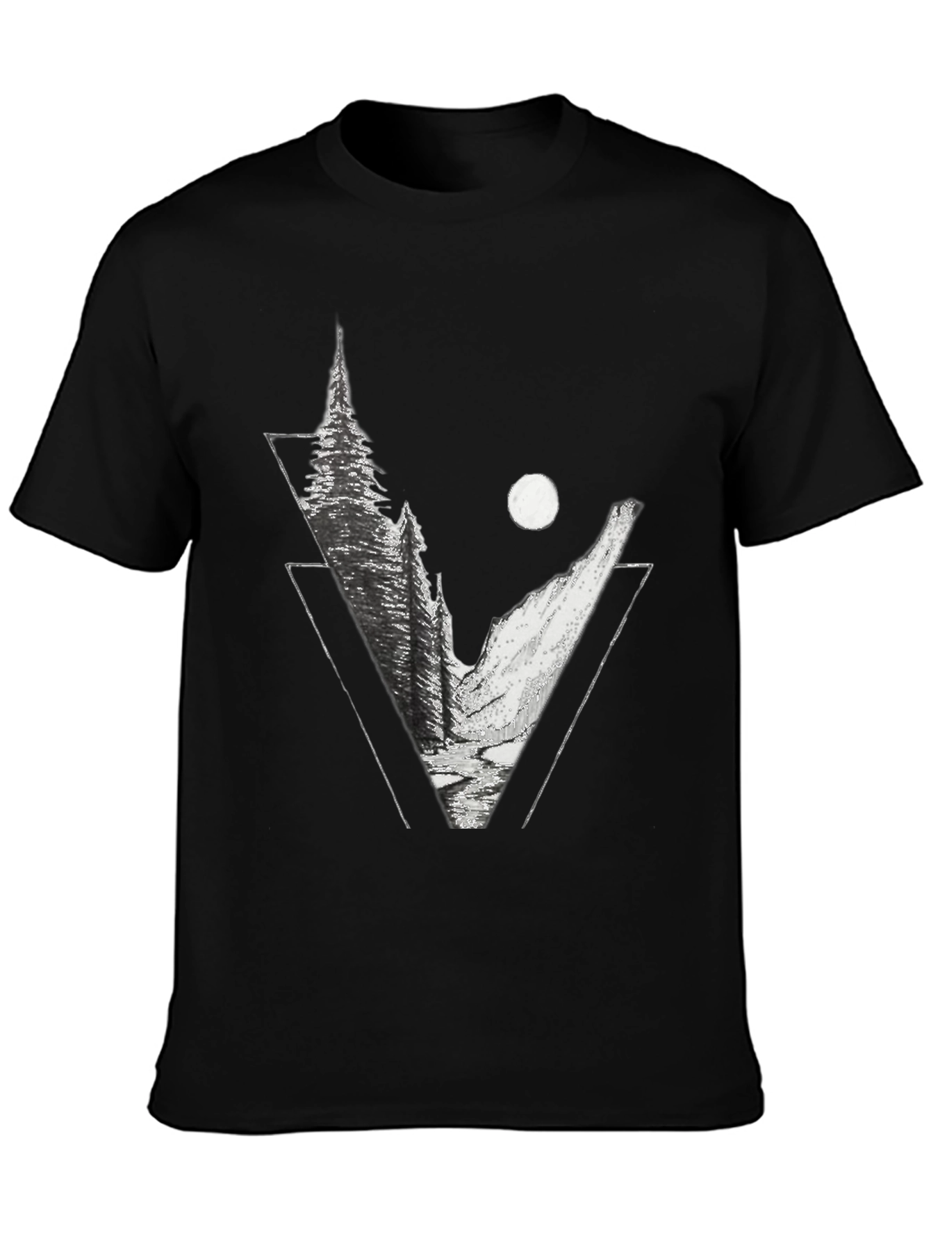 Geometric Mountain T-Shirt - Nature Inspired Graphic Tee